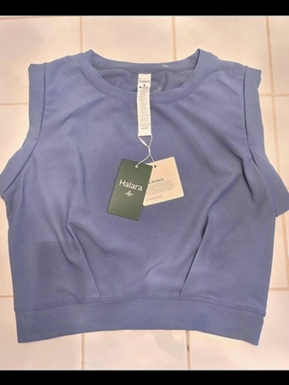 Halara Ribbed Tank Top in Blue Size Small NWT